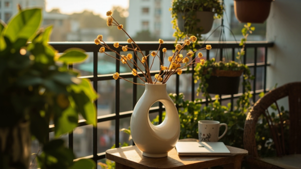 Donut-Inspired Modern Ceramic Vase - Image 2
