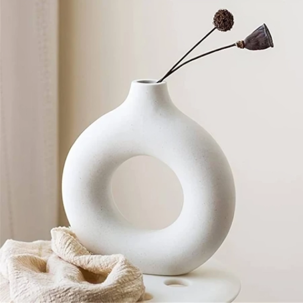 Donut-Inspired Modern Ceramic Vase - Image 6